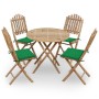 5-piece folding outdoor dining set with bamboo cushions by vidaXL, Garden sets - Ref: Foro24-3063965, Price: 255,48 €, Discou...