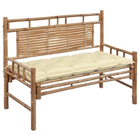 Bamboo bench with cushion 120 cm by vidaXL, garden benches - Ref: Foro24-3063893, Price: 120,99 €, Discount: %