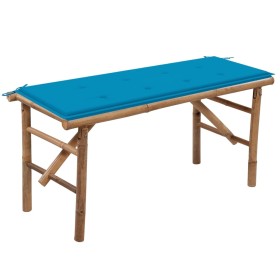 Folding garden bench with bamboo cushion 118 cm by vidaXL, garden benches - Ref: Foro24-3063853, Price: 73,52 €, Discount: %