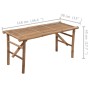 Folding garden bench with bamboo cushion 118 cm by vidaXL, garden benches - Ref: Foro24-3063854, Price: 76,33 €, Discount: %