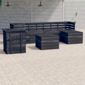 Garden pallet furniture 7 pieces solid dark gray pine wood by vidaXL, Garden sets - Ref: Foro24-3063747, Price: 393,40 €, Dis...