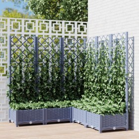 Planter with dark gray PP trellis 120x120x121.5 cm by vidaXL, Pots and planters - Ref: Foro24-318256, Price: 131,56 €, Discou...