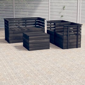 Garden pallet furniture 5 pcs solid dark gray pine wood by vidaXL, Garden sets - Ref: Foro24-3063742, Price: 377,54 €, Discou...