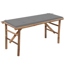 Folding garden bench with bamboo cushion 118 cm by vidaXL, garden benches - Ref: Foro24-3063850, Price: 70,99 €, Discount: %