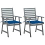 Garden dining chairs 2 pcs solid acacia wood with cushions by vidaXL, Garden chairs - Ref: Foro24-3064411, Price: 174,39 €, D...