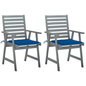 Garden dining chairs 2 pcs solid acacia wood with cushions by vidaXL, Garden chairs - Ref: Foro24-3064411, Price: 153,79 €, D...