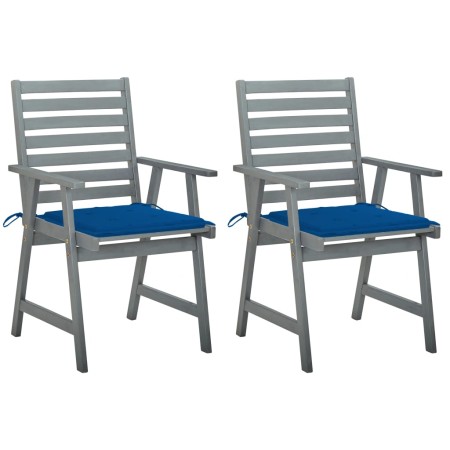 Garden dining chairs 2 pcs solid acacia wood with cushions by vidaXL, Garden chairs - Ref: Foro24-3064411, Price: 174,39 €, D...