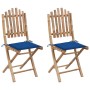 Folding garden chairs 2 units bamboo with cushions by vidaXL, Garden chairs - Ref: Foro24-3063991, Price: 100,09 €, Discount: %