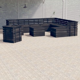 Muebles palets de jardín 12 pzas madera maciza pino gris oscuro de vidaXL, Conjuntos de jardín - Ref: Foro24-3063766, Precio:...