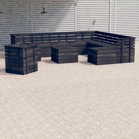 Garden pallet furniture 12 pcs solid dark gray pine wood by vidaXL, Garden sets - Ref: Foro24-3063766, Price: 739,99 €, Disco...