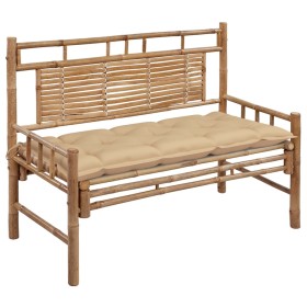 Garden bench with bamboo cushion 120 cm by vidaXL, garden benches - Ref: Foro24-3063894, Price: 123,99 €, Discount: %