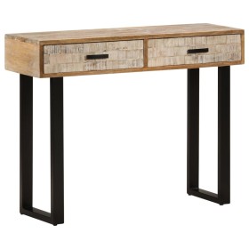 Mesa consola de madera maciza de mango 100x30x75 cm de vidaXL, Mesas auxiliares - Ref: Foro24-320823, Precio: 141,52 €, Descu...