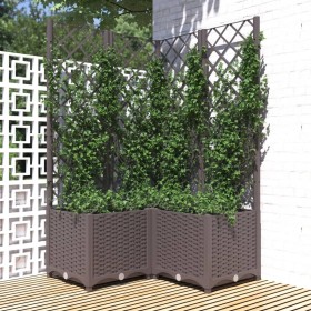 Jardinera con enrejado PP marrón 80x80x136 cm de vidaXL, Maceteros y jardineras - Ref: Foro24-318265, Precio: 109,99 €, Descu...