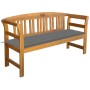 Garden bench with cushion solid acacia wood 157 cm by vidaXL, garden benches - Ref: Foro24-3064267, Price: 188,75 €, Discount: %