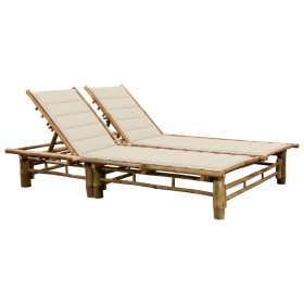 Bamboo lounger with cushions for 2 people by vidaXL, Loungers - Ref: Foro24-3063947, Price: 330,21 €, Discount: %