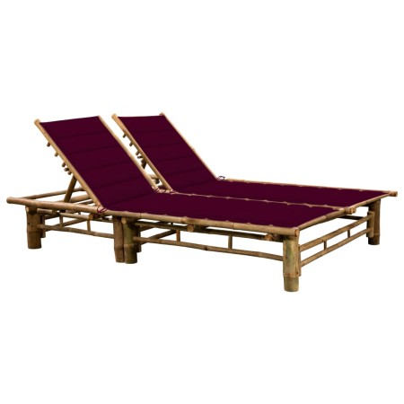 Sun lounger with cushions for 2 people bamboo by vidaXL, Loungers - Ref: Foro24-3063954, Price: 330,21 €, Discount: %