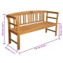 Garden bench with cushion solid acacia wood 157 cm by vidaXL, garden benches - Ref: Foro24-3064291, Price: 194,54 €, Discount: %