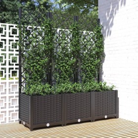 Planter with black PP trellis 120x40x136 cm by vidaXL, Pots and planters - Ref: Foro24-318273, Price: 102,92 €, Discount: %