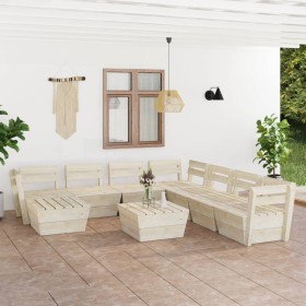 Pallet garden furniture 9 pieces impregnated fir wood by vidaXL, Garden sets - Ref: Foro24-3063731, Price: 426,48 €, Discount: %