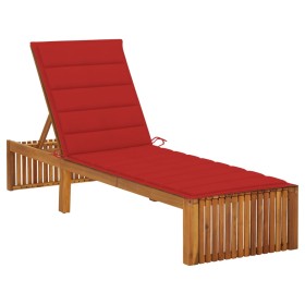 Lounger with solid acacia wood cushion by vidaXL, Loungers - Ref: Foro24-3064155, Price: 209,20 €, Discount: %