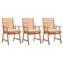 Garden dining chairs 3 pcs solid acacia wood with cushions by vidaXL, Garden chairs - Ref: Foro24-3064364, Price: 220,10 €, D...