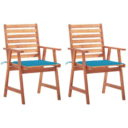 Garden dining chairs and cushions 2 units solid acacia wood by vidaXL, Garden chairs - Ref: Foro24-3064324, Price: 126,86 €, ...