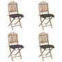 Folding 5-piece garden dining set with bamboo cushions by vidaXL, Garden sets - Ref: Foro24-3063975, Price: 258,11 €, Discoun...