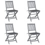 Folding garden chairs 4 pcs cushions solid acacia wood by vidaXL, Garden chairs - Ref: Foro24-3064563, Price: 206,27 €, Disco...