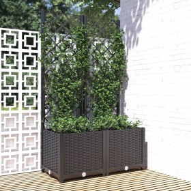 Planter with black PP trellis 80x40x136 cm by vidaXL, Pots and planters - Ref: Foro24-318271, Price: 76,54 €, Discount: %