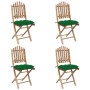 Folding 5-piece garden dining set with bamboo cushions by vidaXL, Garden sets - Ref: Foro24-3063980, Price: 249,94 €, Discoun...