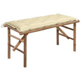 Folding garden bench with bamboo cushion 118 cm by vidaXL, garden benches - Ref: Foro24-3063866, Price: 79,56 €, Discount: %