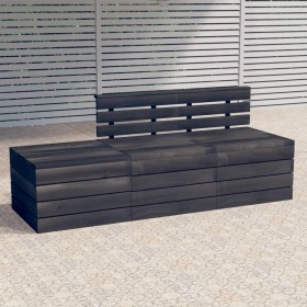 Garden pallet furniture 3 pcs solid dark gray pine wood by vidaXL, Garden sets - Ref: Foro24-3063737, Price: 155,38 €, Discou...