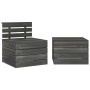 Garden pallet furniture 3 pcs solid dark gray pine wood by vidaXL, Garden sets - Ref: Foro24-3063737, Price: 176,99 €, Discou...