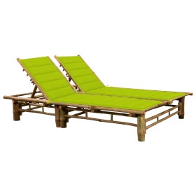 Sonnenliege mit Kissen für 2 Personen Bambus von vidaXL, Liegen - Ref: Foro24-3063956, Preis: 318,99 €, Rabatt: %