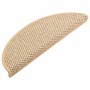 Alfombrilla autoadhesiva escalera sisal 15 uds beige 56x17x3 cm de vidaXL, Alfombrillas para escalones - Ref: Foro24-326868, ...