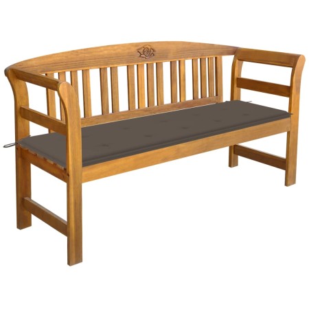 Garden bench with cushion solid acacia wood 157 cm by vidaXL, garden benches - Ref: Foro24-3064274, Price: 193,31 €, Discount: %