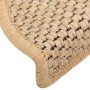 Alfombrilla autoadhesiva escalera sisal 15 uds beige 56x17x3 cm de vidaXL, Alfombrillas para escalones - Ref: Foro24-326868, ...