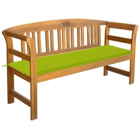 Banco de jardín con cojín madera maciza de acacia 157 cm de vidaXL, Bancos de jardín - Ref: Foro24-3064277, Precio: 173,50 €,...