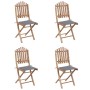 Folding 5-piece outdoor dining set with bamboo cushions by vidaXL, Garden sets - Ref: Foro24-3063961, Price: 258,31 €, Discou...