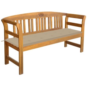 Garden bench with cushion solid acacia wood 157 cm by vidaXL, garden benches - Ref: Foro24-3064269, Price: 178,25 €, Discount: %