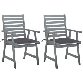 Dining garden chairs 2 units solid acacia wood with cushions by vidaXL, Garden chairs - Ref: Foro24-3064401, Price: 173,90 €,...