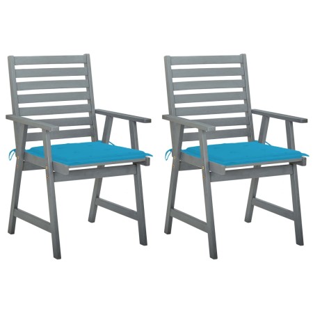 Garden dining chairs 2 pcs solid acacia wood with cushions by vidaXL, Garden chairs - Ref: Foro24-3064405, Price: 173,99 €, D...