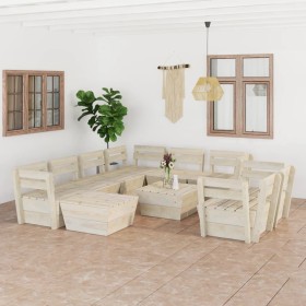 Garden pallet furniture 10 pcs impregnated fir wood by vidaXL, Garden sets - Ref: Foro24-3063732, Price: 507,16 €, Discount: %