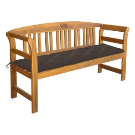 Solid acacia wood garden bench with cushion, 157 cm by vidaXL, garden benches - Ref: Foro24-3064289, Price: 183,99 €, Discoun...