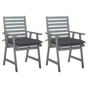 Garden dining chairs 2 pcs solid acacia wood with cushions by vidaXL, Garden chairs - Ref: Foro24-3064416, Price: 184,80 €, D...