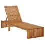 Tumbona con cojín madera maciza de acacia de vidaXL, Tumbonas - Ref: Foro24-3064150, Precio: 213,08 €, Descuento: %