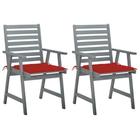 Garden dining chairs 2 pcs solid acacia wood with cushions by vidaXL, Garden chairs - Ref: Foro24-3064407, Price: 191,80 €, D...