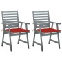 Garden dining chairs 2 pcs solid acacia wood with cushions by vidaXL, Garden chairs - Ref: Foro24-3064407, Price: 191,80 €, D...