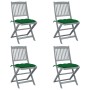 Folding garden chairs 4 pcs cushions solid acacia wood by vidaXL, Garden chairs - Ref: Foro24-3064583, Price: 196,33 €, Disco...