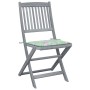 Folding garden chairs 4 pcs solid acacia wood and cushions by vidaXL, Garden chairs - Ref: Foro24-3064575, Price: 171,99 €, D...